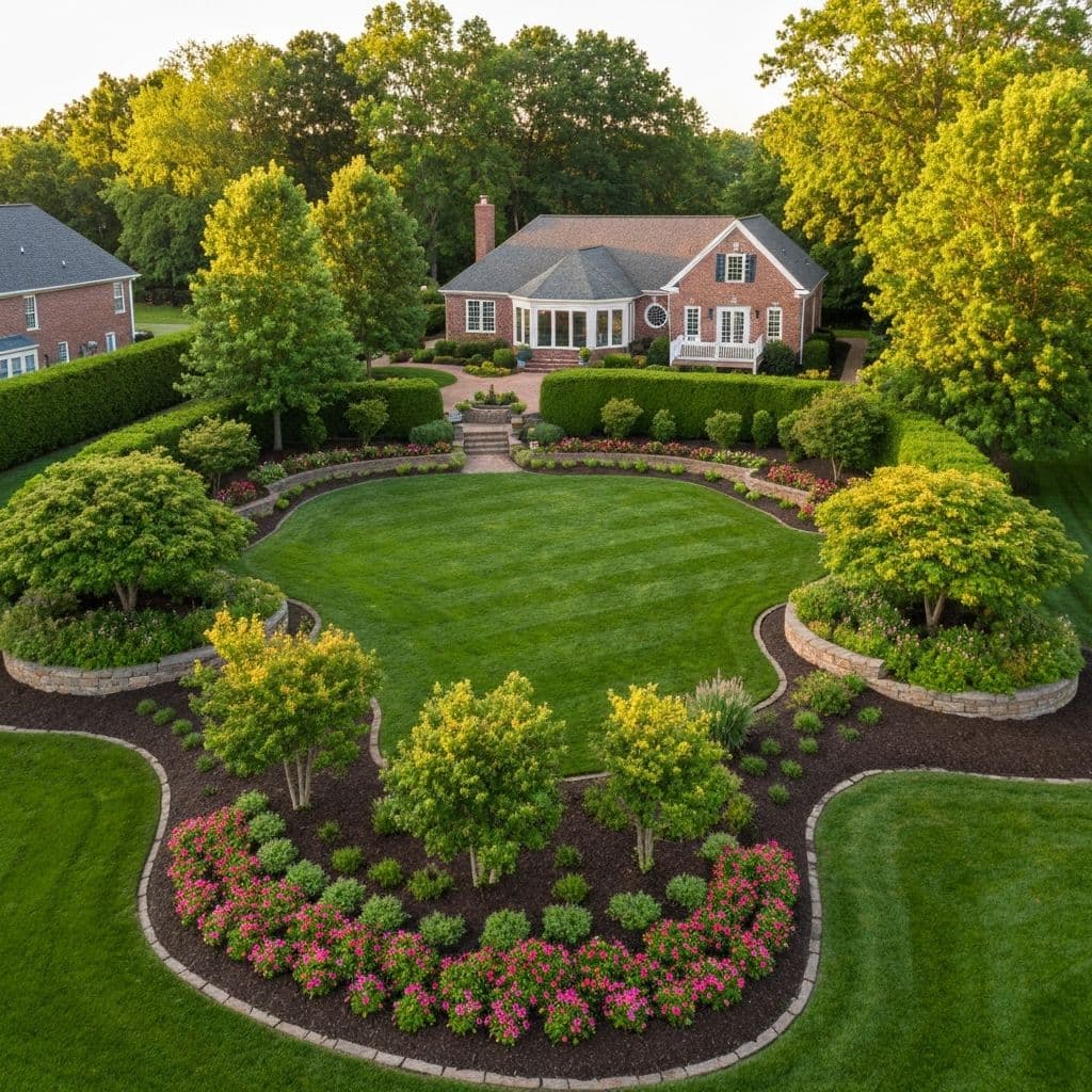 Landscape materials background - mulch, rock, and sod services